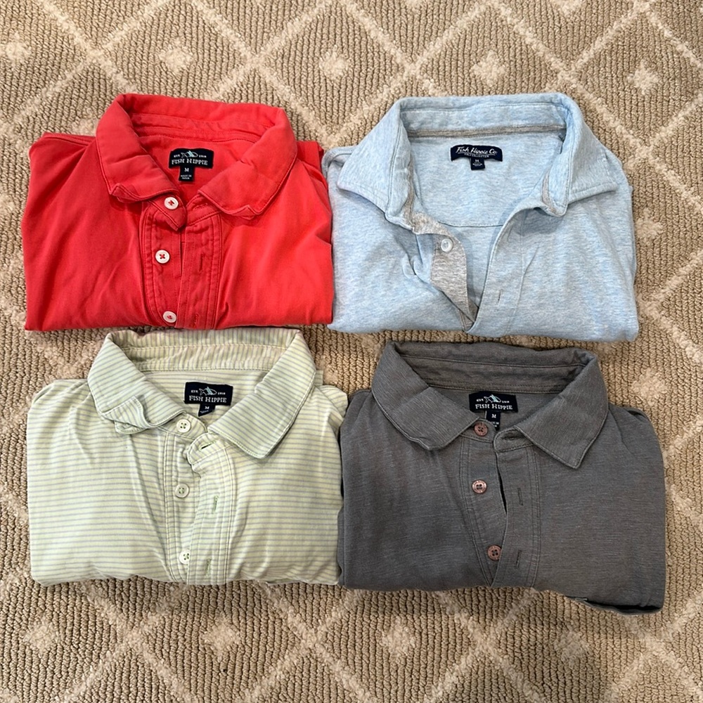 Lot of 4 Fish Hippie polo shirts